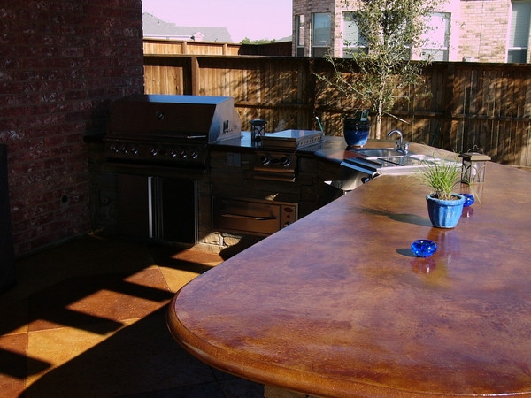 Outdoor Kitchen Concrete Countertop
 Stained concrete countertops – ideas and basic techniques