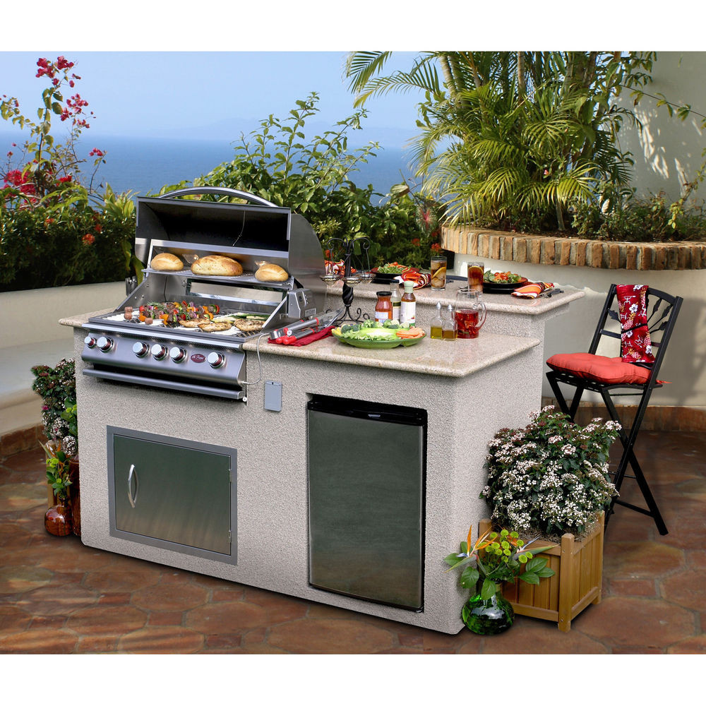 Outdoor Kitchen Grill
 Cal Flame Outdoor Kitchen 4 Burner Barbecue Grill Island