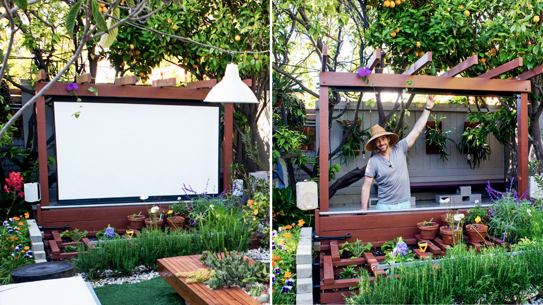 Outdoor Projector Screen DIY
 Show Thyme How to Build an Outdoor Theater in Your Garden