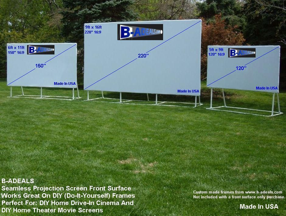 Outdoor Projector Screen DIY
 5x9 120" 16 9 HD Projection Projector Screen Material