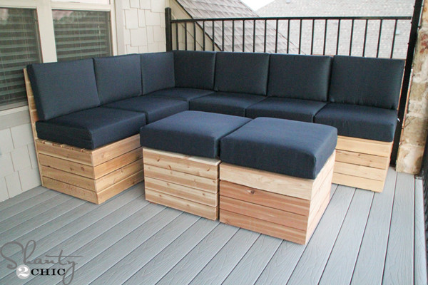 Outdoor Sectional DIY
 DIY Modular Outdoor Seating Shanty 2 Chic
