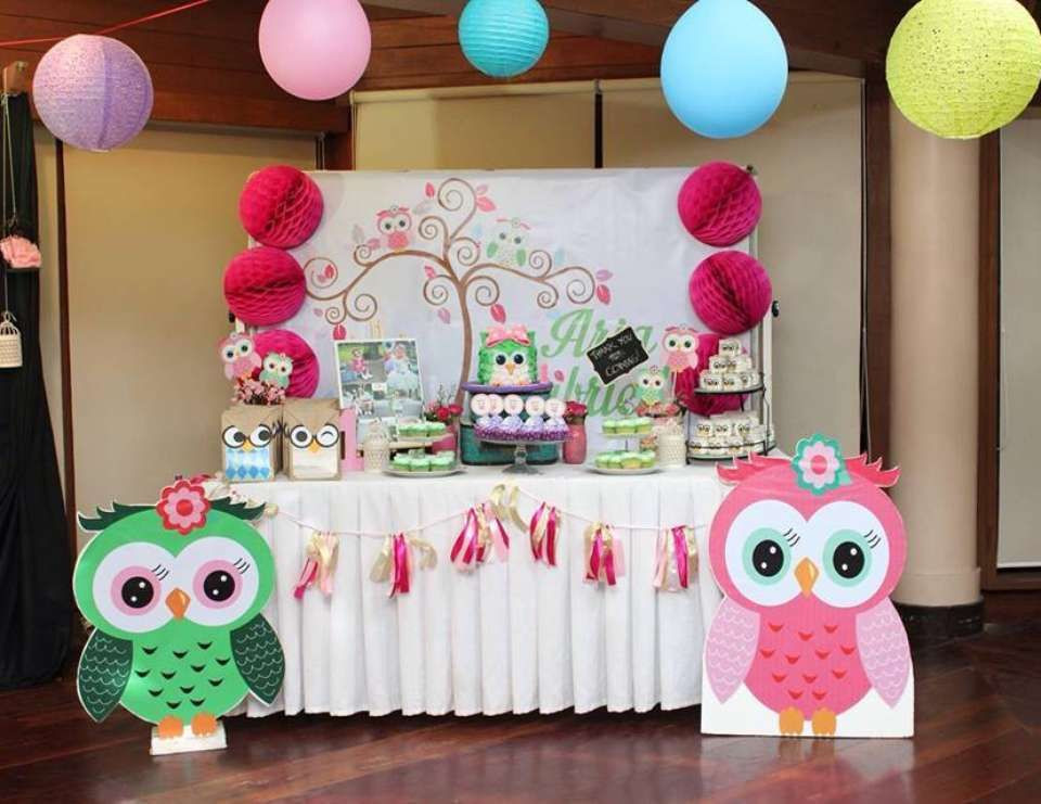 Owl First Birthday Decorations
 Owl Birthday "Aria Gabrielle s Owl Party"