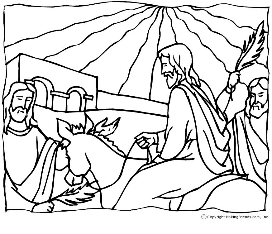 Palm Sunday Coloring Pages
 Bible Crafts
