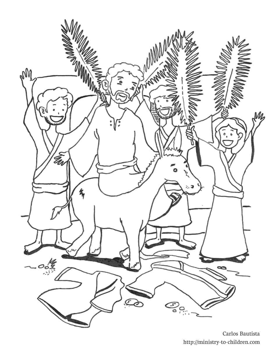 Palm Sunday Coloring Pages
 Palm Sunday Coloring Page Jesus Triumphant Entry Printable
