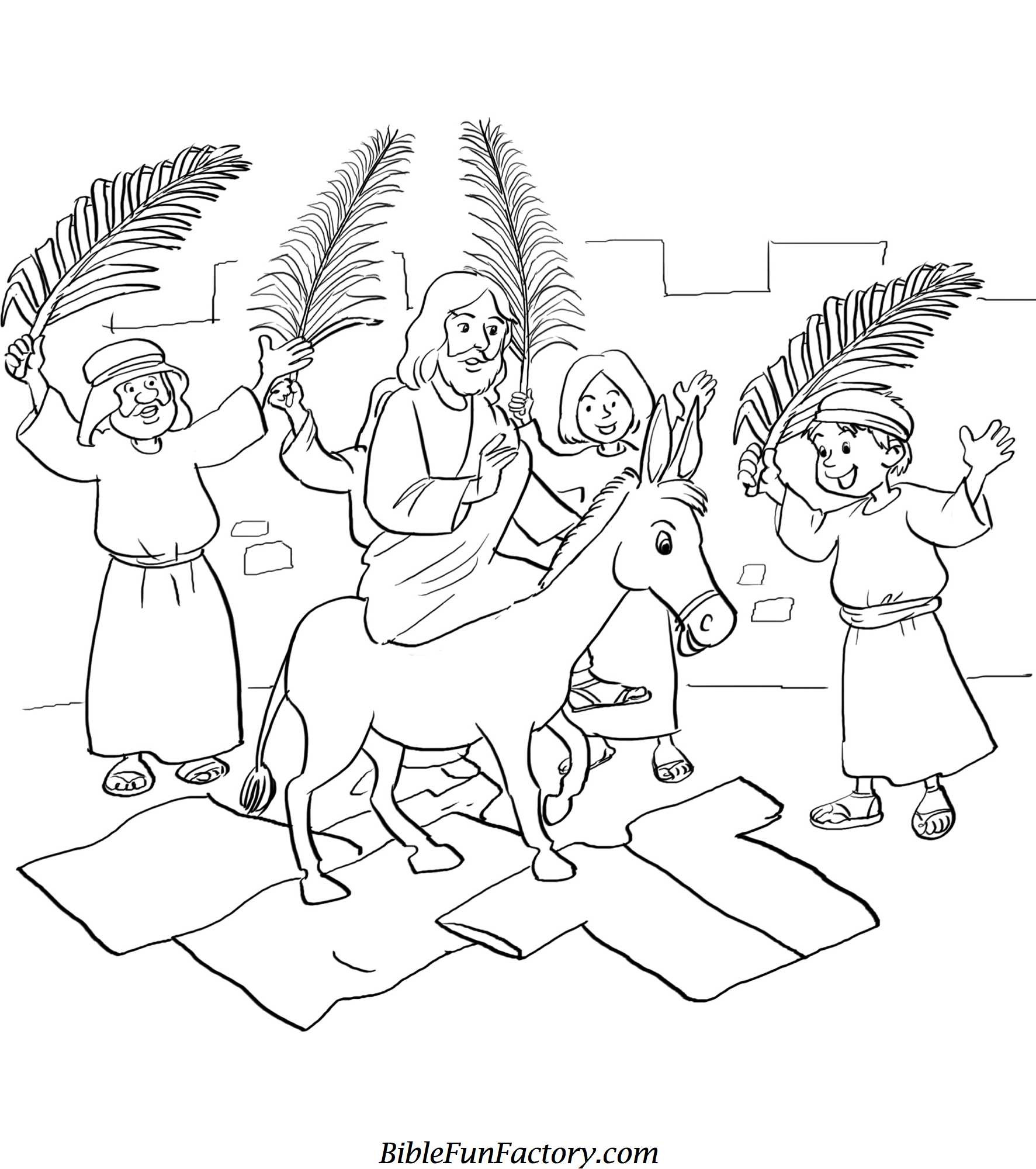 Palm Sunday Coloring Pages
 Free Palm Sunday Coloring Pages Bible Lessons Games and