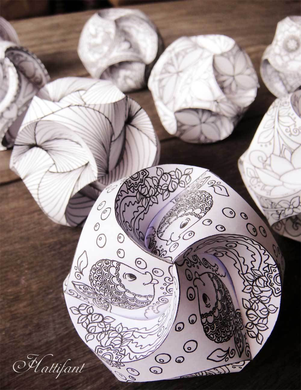 Paper Crafts For Adults
 DIY Colorable Triskele Paper Globes – In Crafts