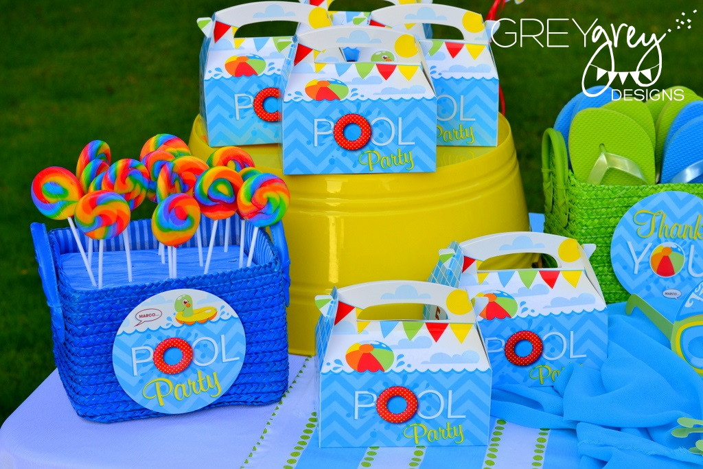 Party Favor Ideas For Pool Party
 GreyGrey Designs My Parties Summer Pool Party by