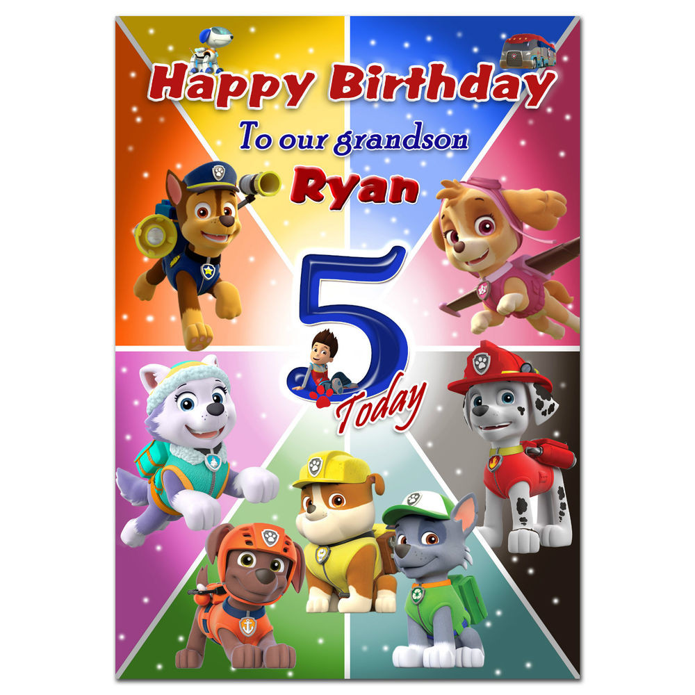 Paw Patrol Birthday Wishes
 713 Personalised greeting card PAW Patrol Special great