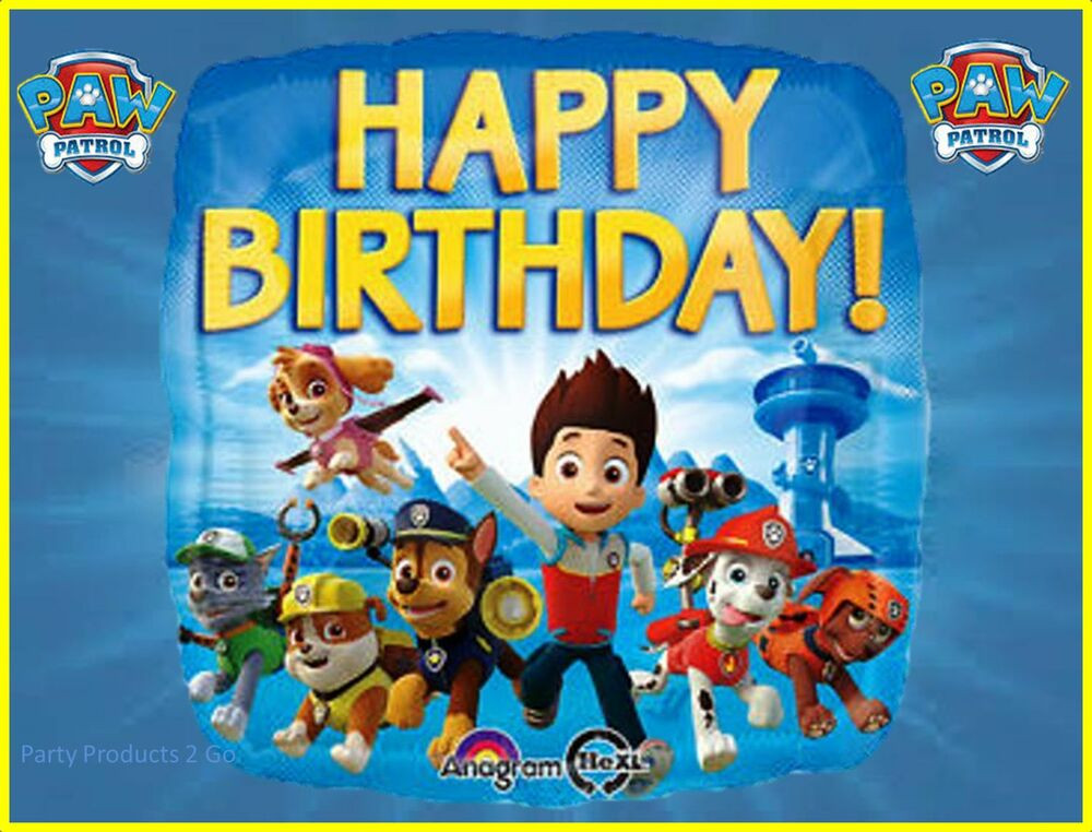 Paw Patrol Birthday Wishes
 18" Paw Patrol Foil Helium Balloon Happy Birthday Party