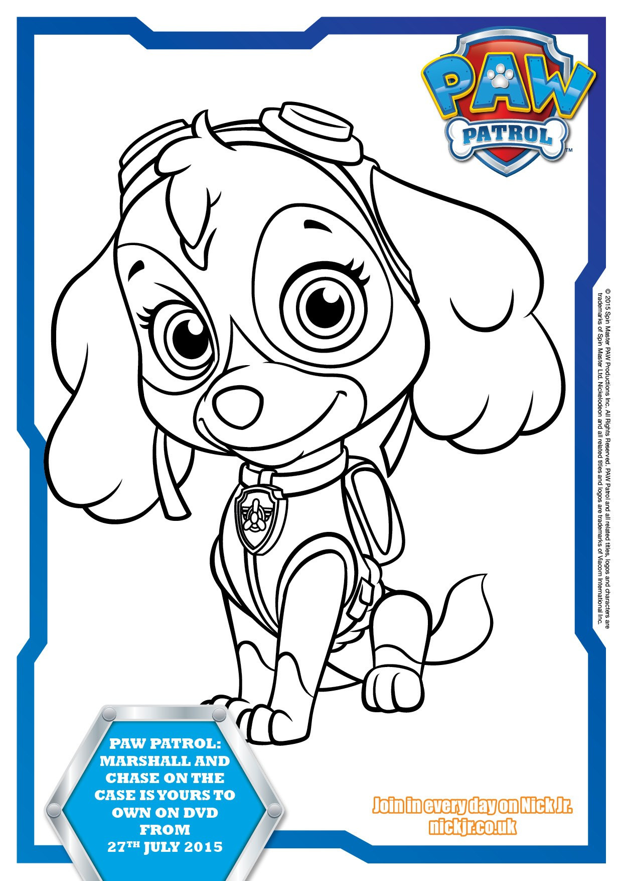 Paw Patrol Printable Coloring Pages
 Paw Patrol Colouring Pages and Activity Sheets In The