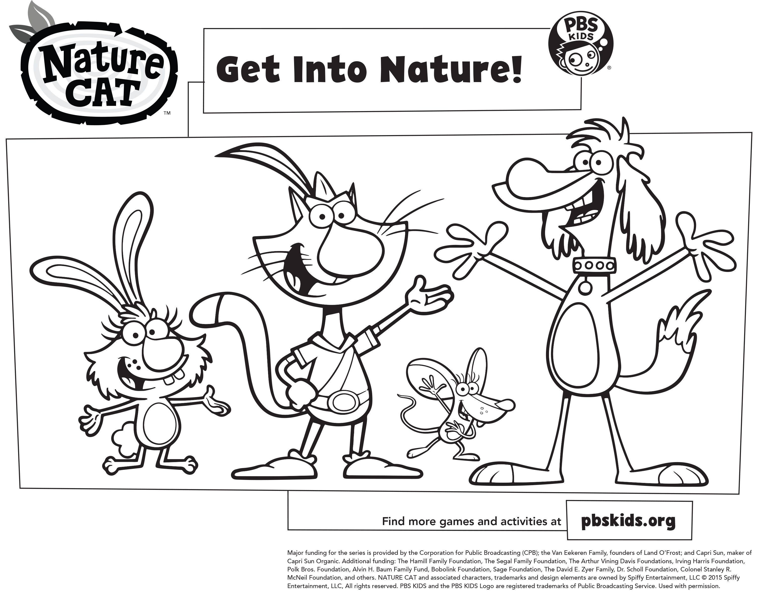 Pbs Kids Coloring Sheets
 Nature Cat coloring pages NatureCat Summer Adventure