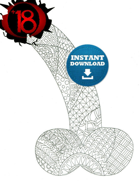 Penis Coloring Book
 Instant Download Penis Coloring Page Naughty Adult Coloring