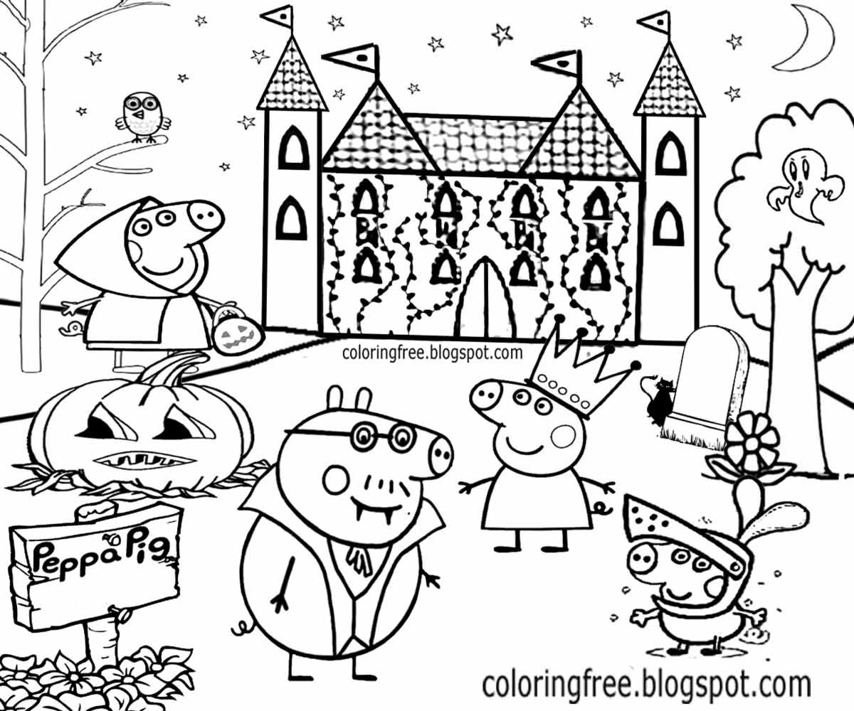 20 Best Peppa Pig Halloween Coloring Pages Home
