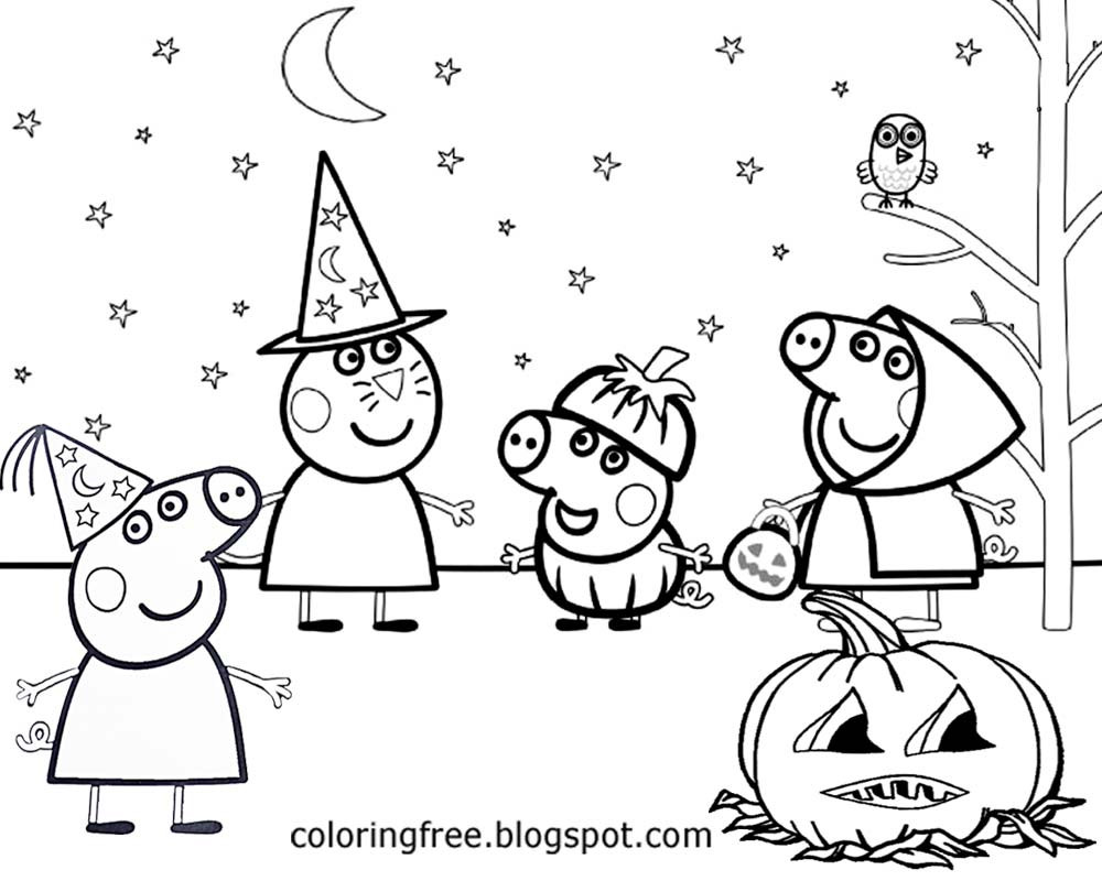 Peppa Pig Halloween Coloring Pages
 Free Coloring Pages Printable To Color Kids