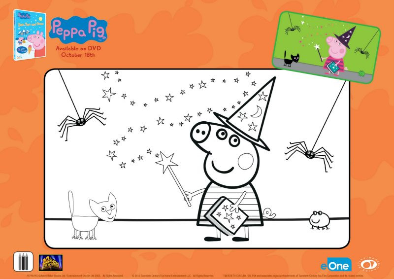 Peppa Pig Halloween Coloring Pages
 Free Peppa Pig Halloween Coloring Page