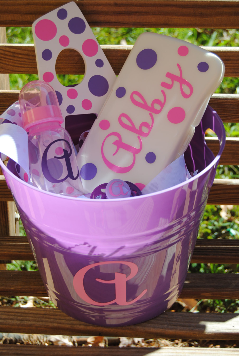 Personalized Baby Shower Gift Ideas
 Personalized Baby Shower Gift Basket Bottle by
