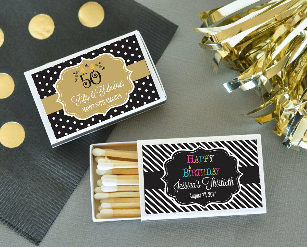 Personalized Birthday Decorations
 50 Personalized Birthday Theme Match Boxes Birthday Party