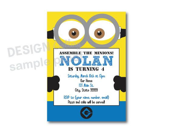 Personalized Minion Birthday Invitations
 226 best images about Minion Birthday on Pinterest