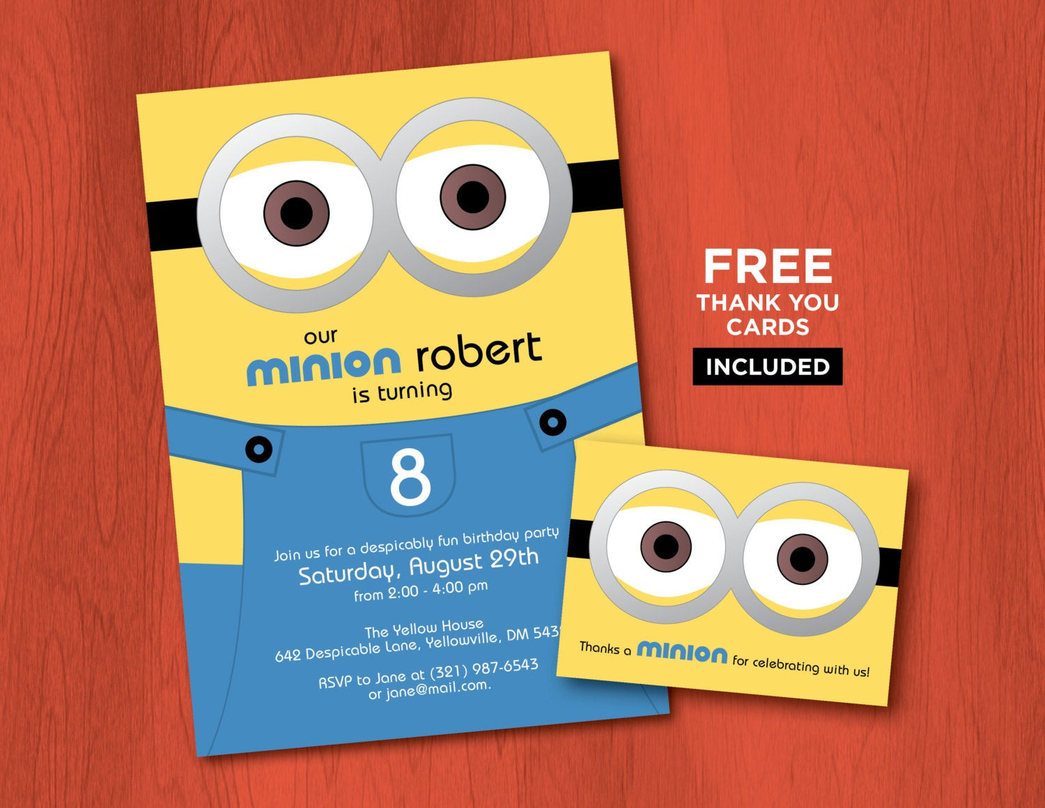 Personalized Minion Birthday Invitations
 Printable MINION Birthday Invitations Personalized