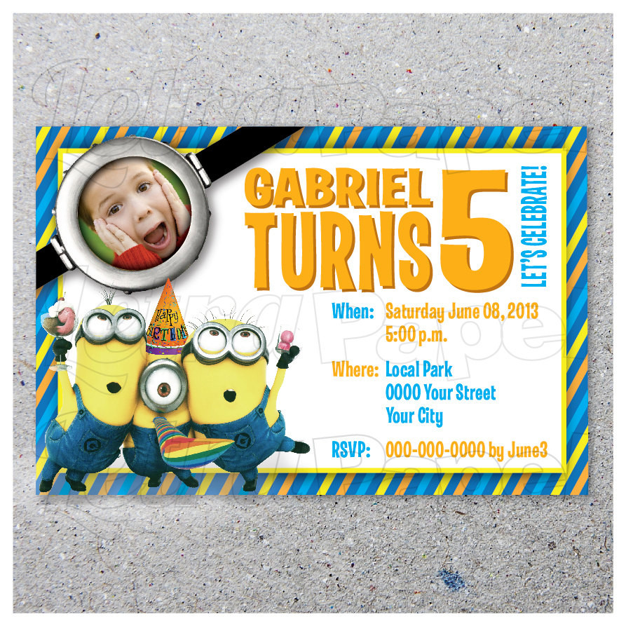 Personalized Minion Birthday Invitations
 Unavailable Listing on Etsy