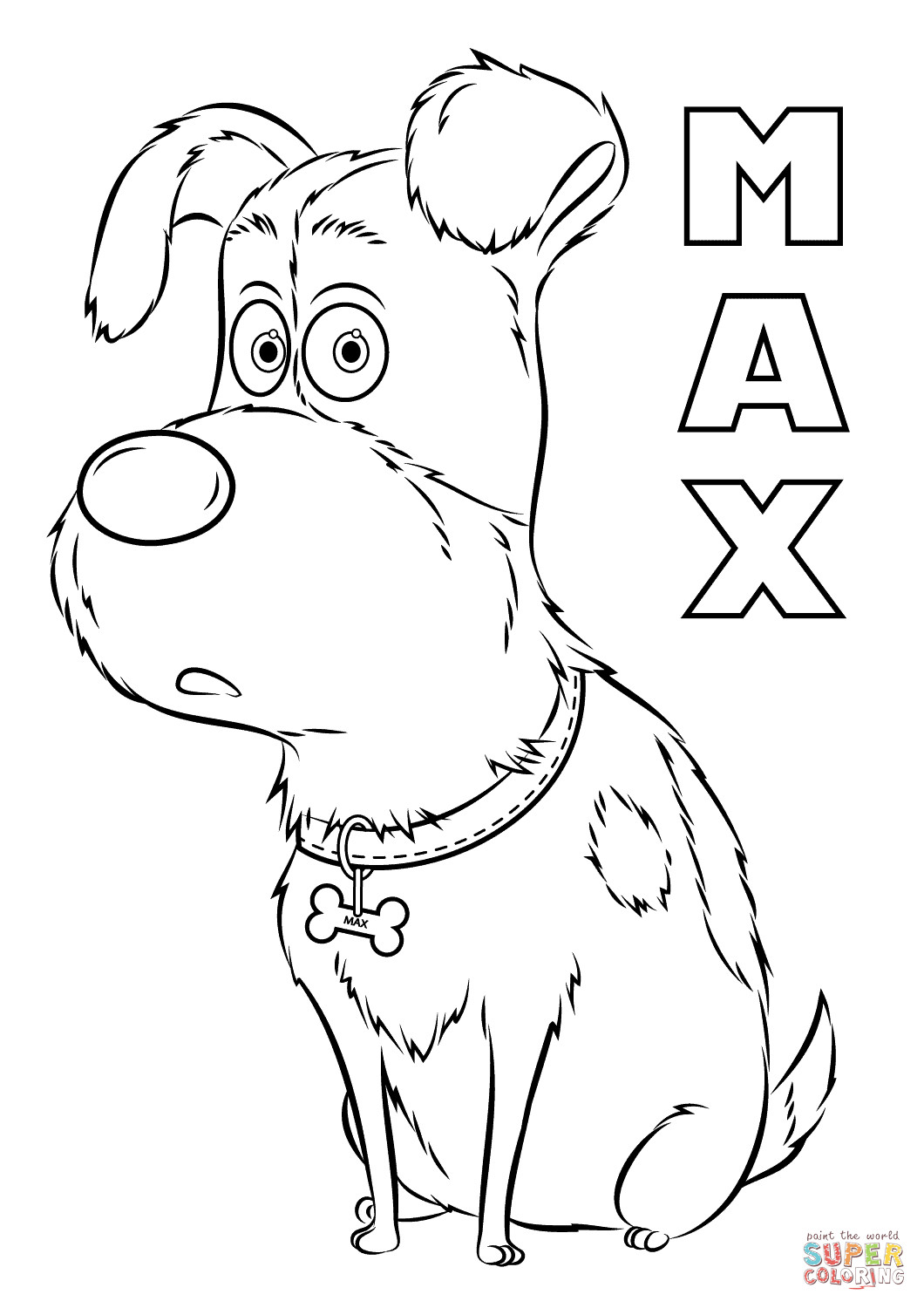Pets Coloring Pages
 Max from the Secret Life of Pets coloring page