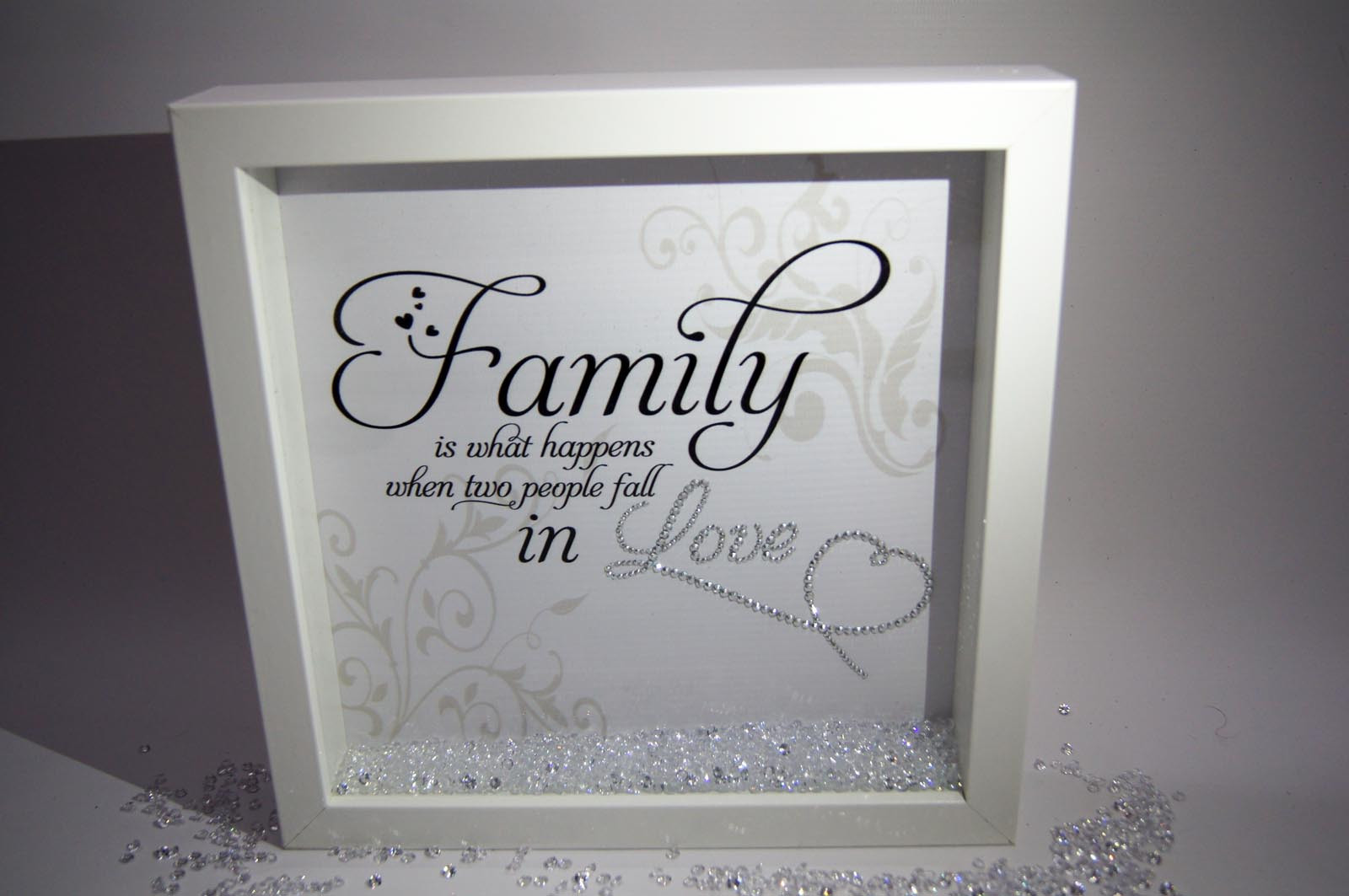 Picture Frames With Quotes About Family
 Family Is What Happens Sparkle Crystal Frame Word Art