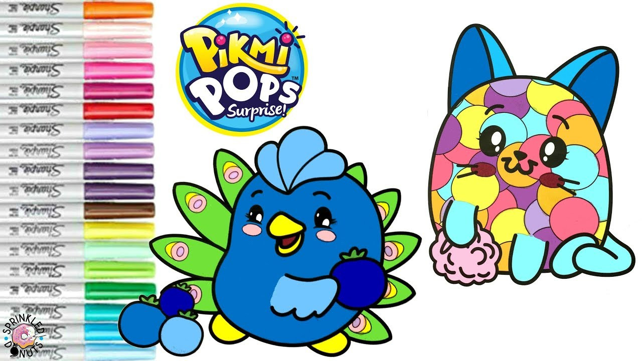 Pikmi Pops Coloring Pages
 Pikmi Pops Coloring Book Page Fetti the Cat Glama The