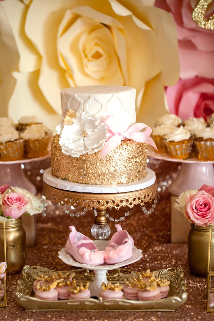 Pink And Gold Birthday Party Ideas
 Kara s Party Ideas Pink & Gold Butterfly Baby Shower
