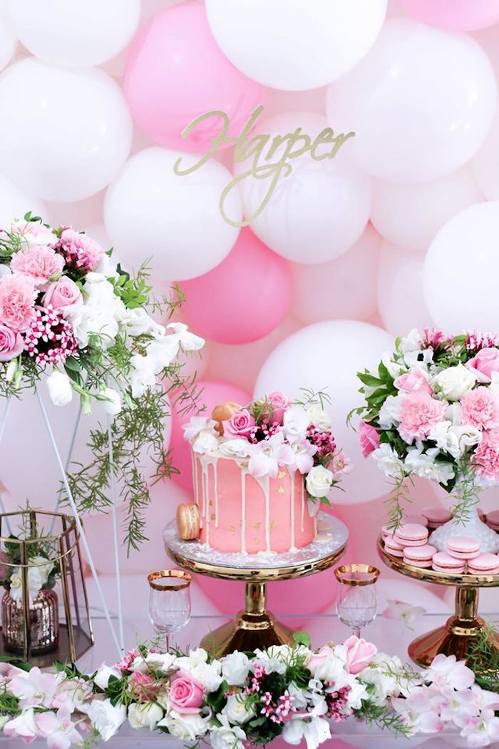 Pink And Gold Birthday Party Ideas
 Kara s Party Ideas Pink White Gold Garden Party