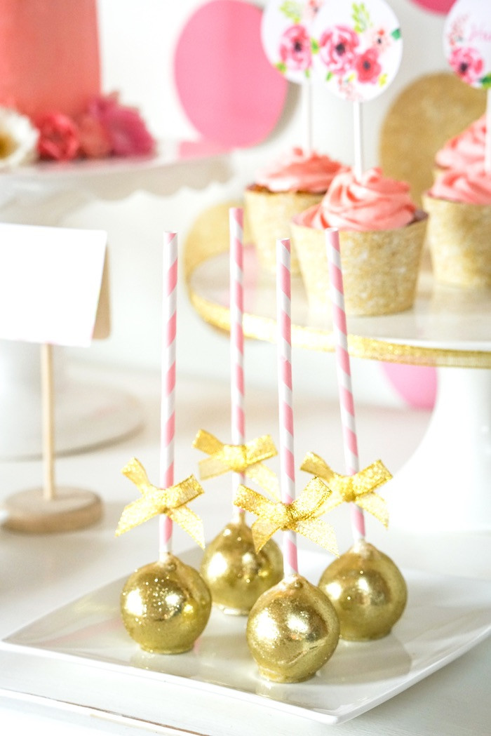 Pink And Gold Birthday Party Ideas
 Kara s Party Ideas Pink Gold Half Birthday Party