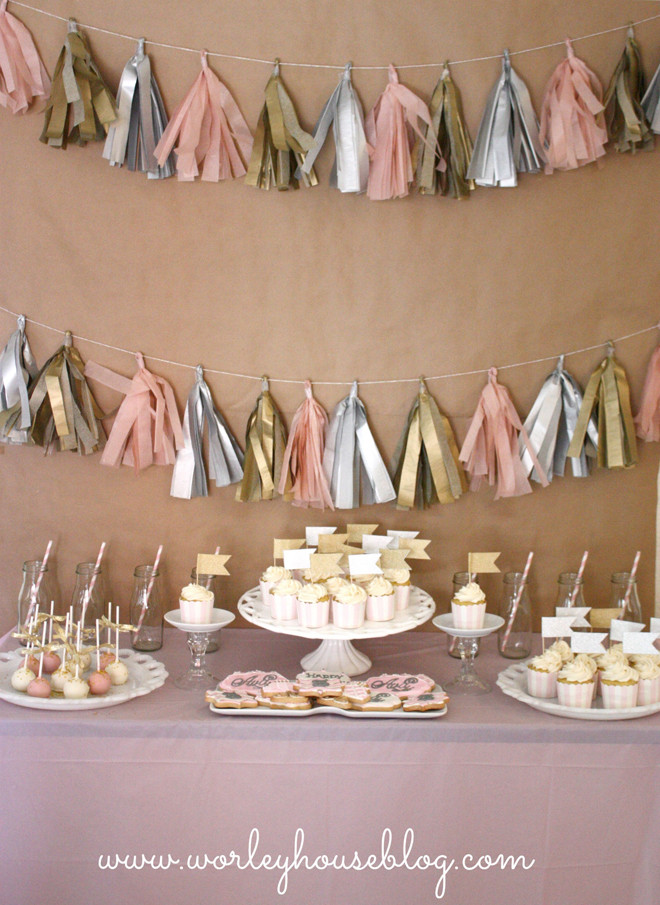 Pink And Gold Birthday Party Ideas
 Sweet Pink Gold 3rd Birthday Party