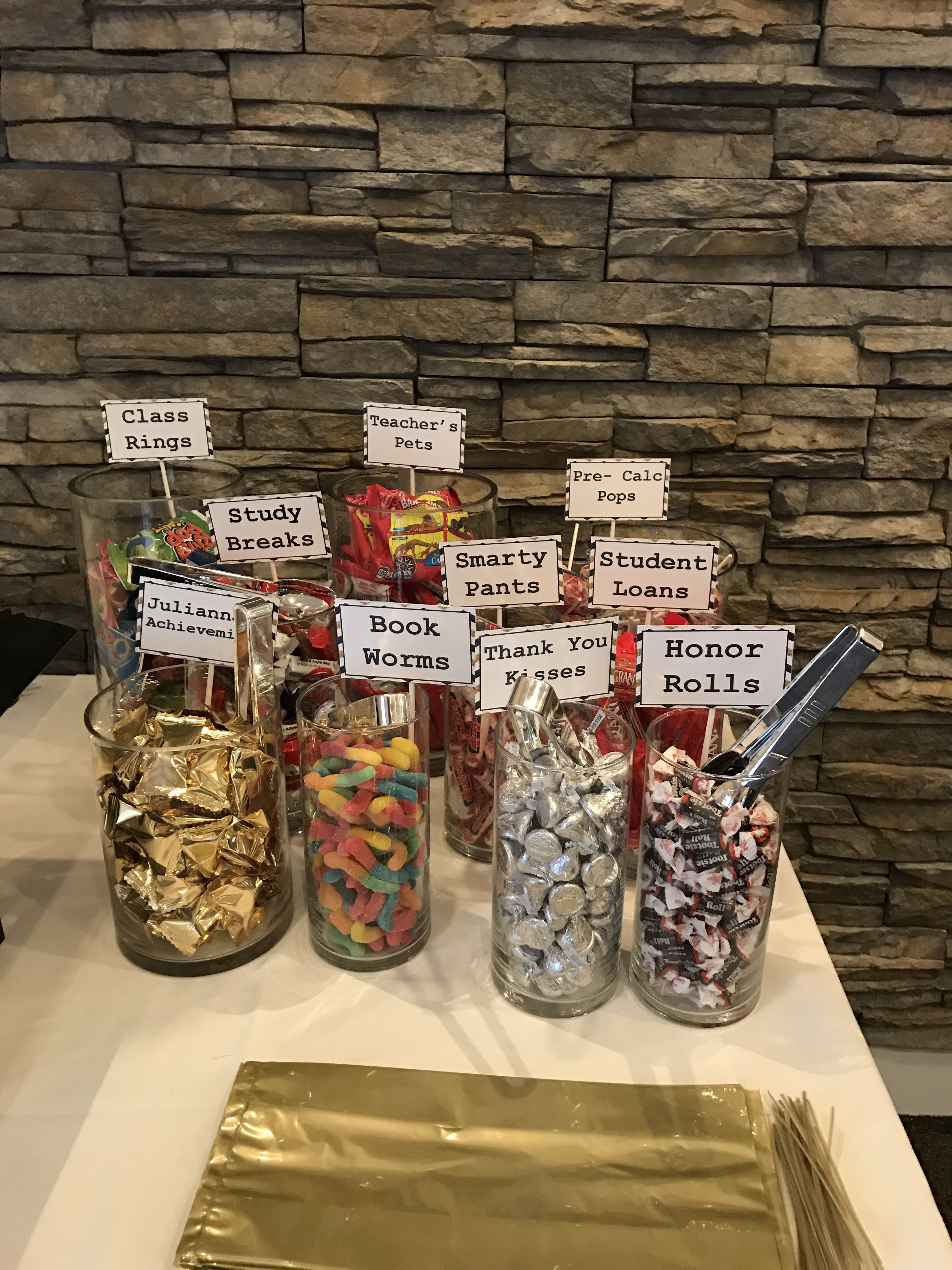 Pinterest Graduation Gift Ideas
 College graduation themed candy bar Party