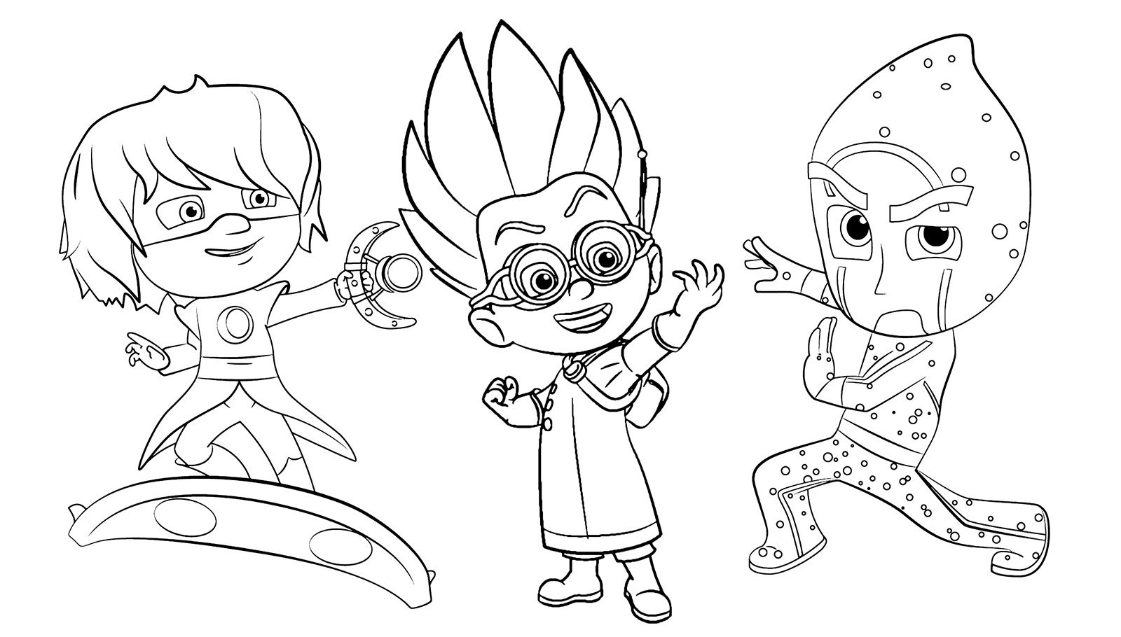 Pj Masks Luna Girl Coloring Pages
 PJ Masks Romeo Night Ninja and Luna Girl are to her