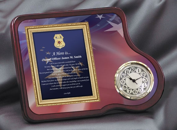 Police Academy Graduation Gift Ideas
 Law Enforcement Clock Police Academy Gift Mahogany