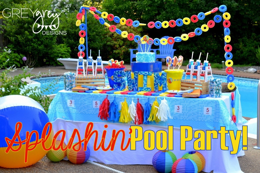 Pool Party Birthday Ideas
 GreyGrey Designs My Parties Summer Pool Party by