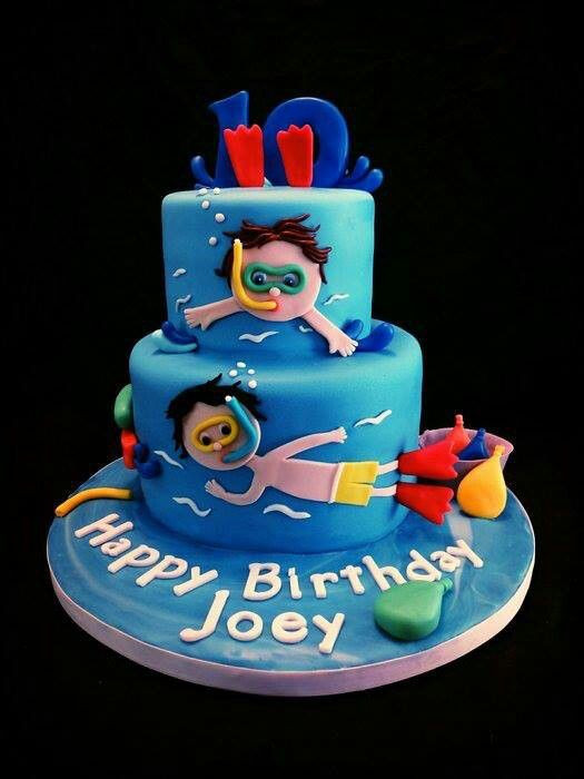 Pool Party Cake Ideas
 78 Best images about Diving Snorkeling Cake on Pinterest