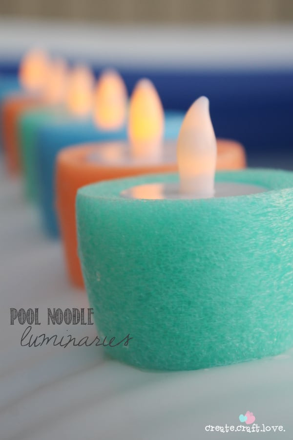 Pool Party Craft Ideas
 Pool Noodle Luminaries