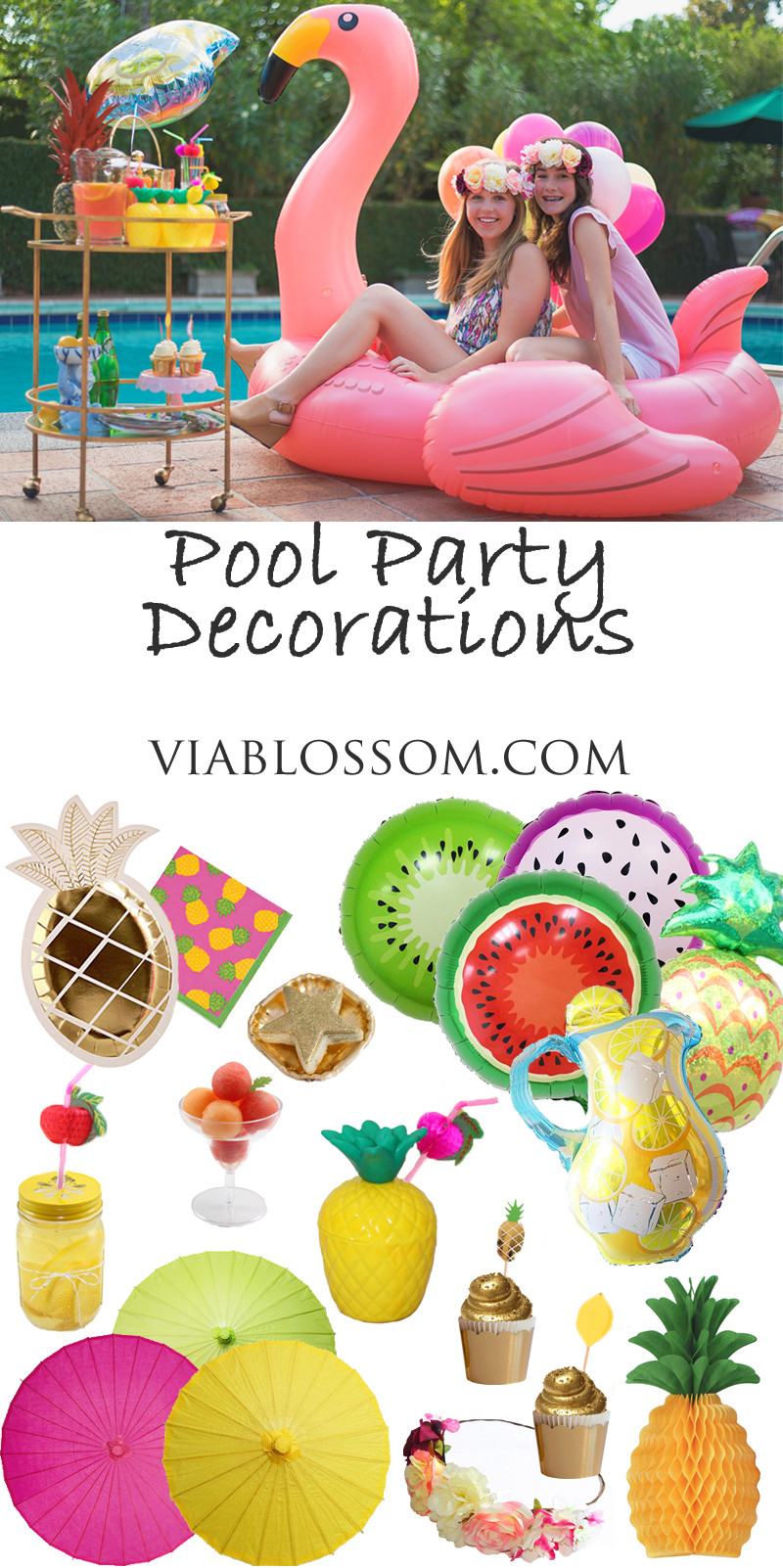 Pool Party Decoration Ideas
 Pool Party Ideas Via Blossom