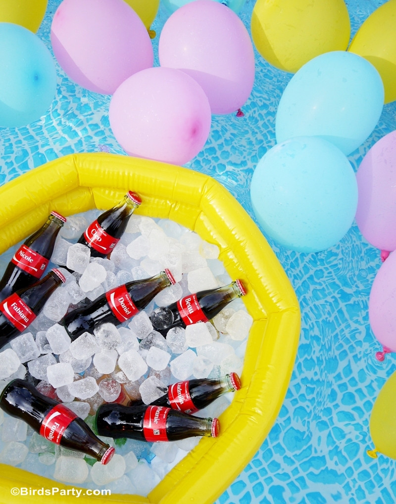 Pool Party Decoration Ideas
 Summer Pool Party Ideas & Coke Float Station Party Ideas