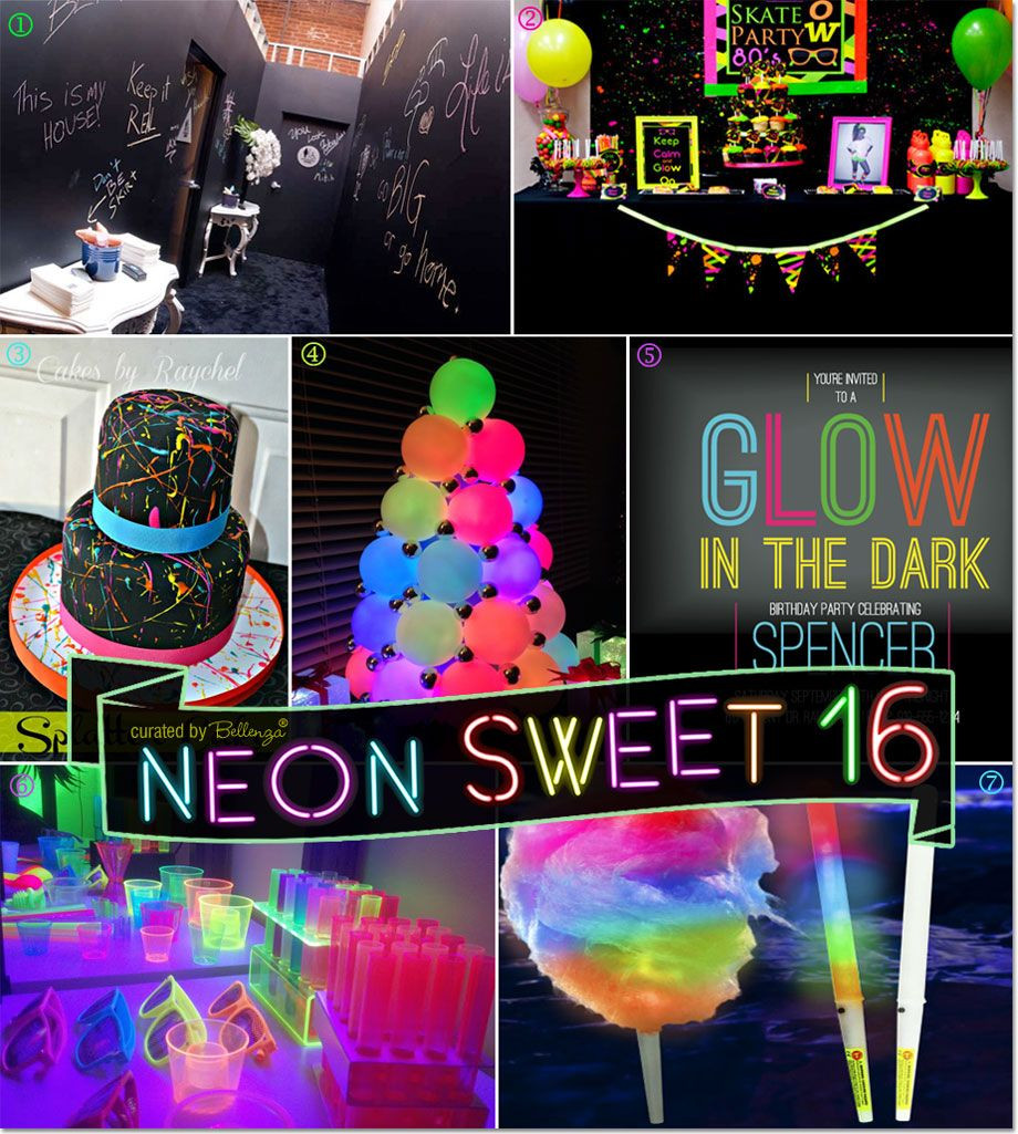 Pool Party Ideas For Sweet 16
 Neon Glow in the Dark Sweet 16 Party Theme Ideas
