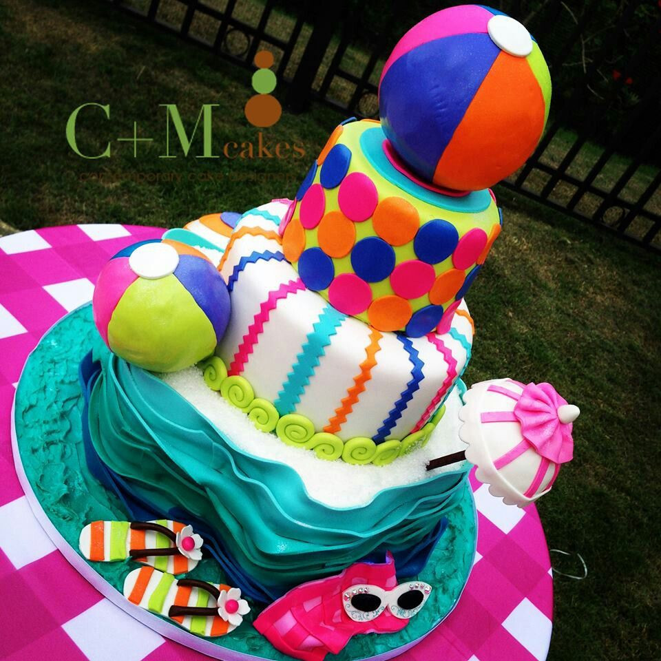 Pool Party Ideas For Sweet 16
 Pool party theme cake Parties Ideas Pinterest