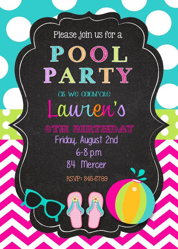Pool Party Invitation Ideas
 25 best ideas about Swim Party Invitations on Pinterest