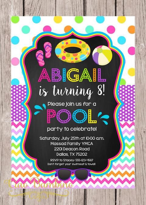 Pool Party Invitation Ideas
 25 best ideas about Swim party invitations on Pinterest