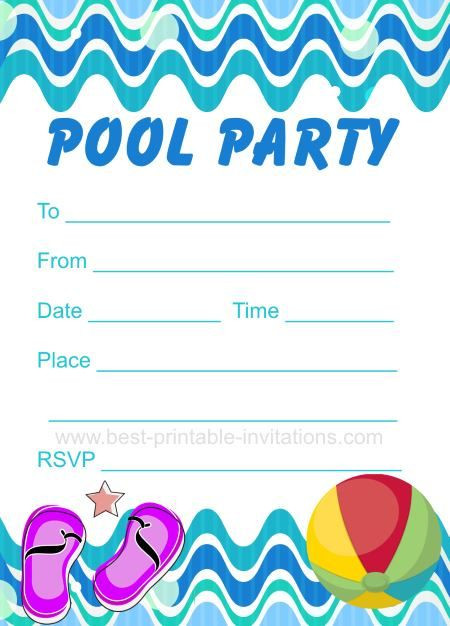 Pool Party Invitation Ideas
 Pool Party Invitation Free printable party invites from