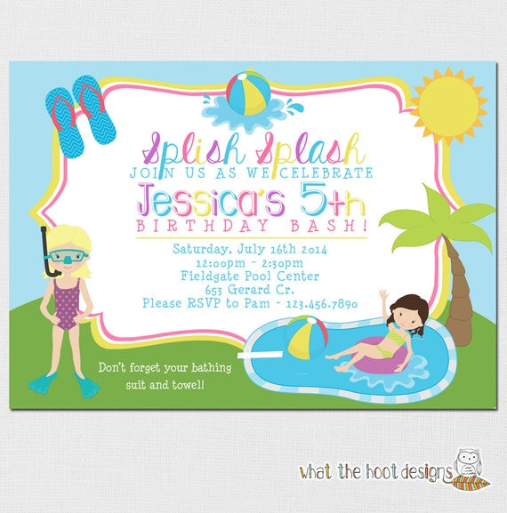 Pool Party Name Ideas
 Pool Party Invitation Kids Pool Party Invitation Pool