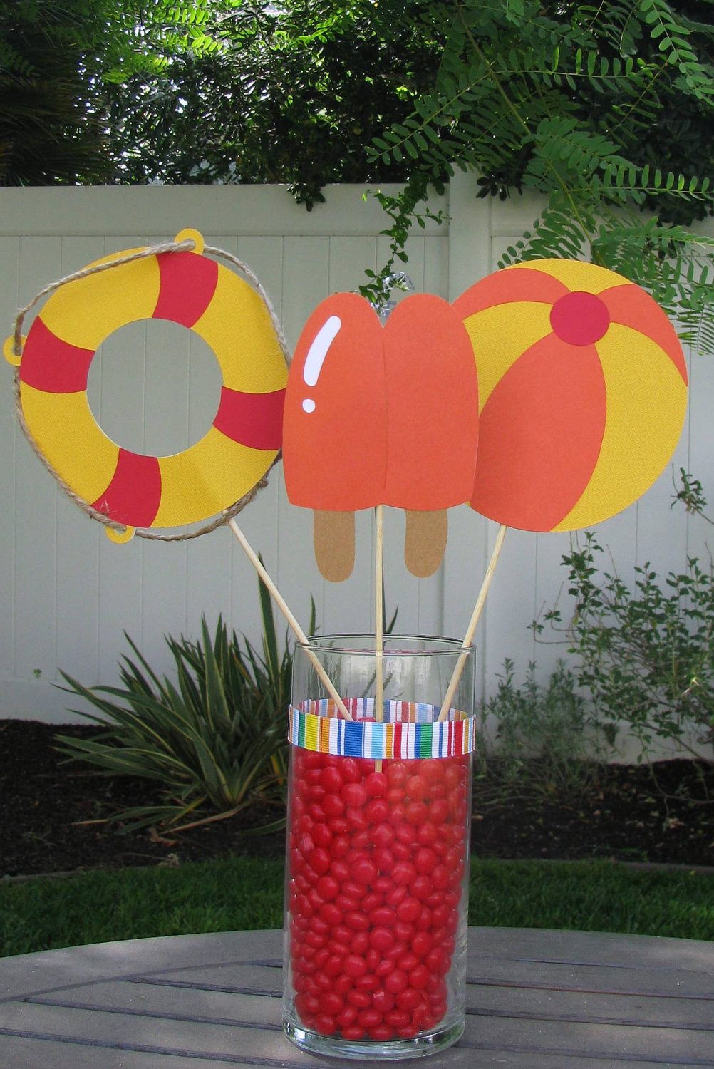 Poolside Party Decoration Ideas
 Pool Party Table Decorations Set of 3 MADE TO ORDER