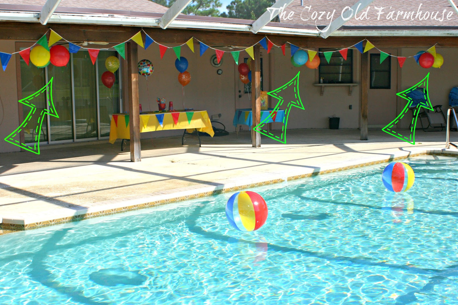 Poolside Party Decoration Ideas
 The Cozy Old "Farmhouse" Simple and Bud Friendly Pool