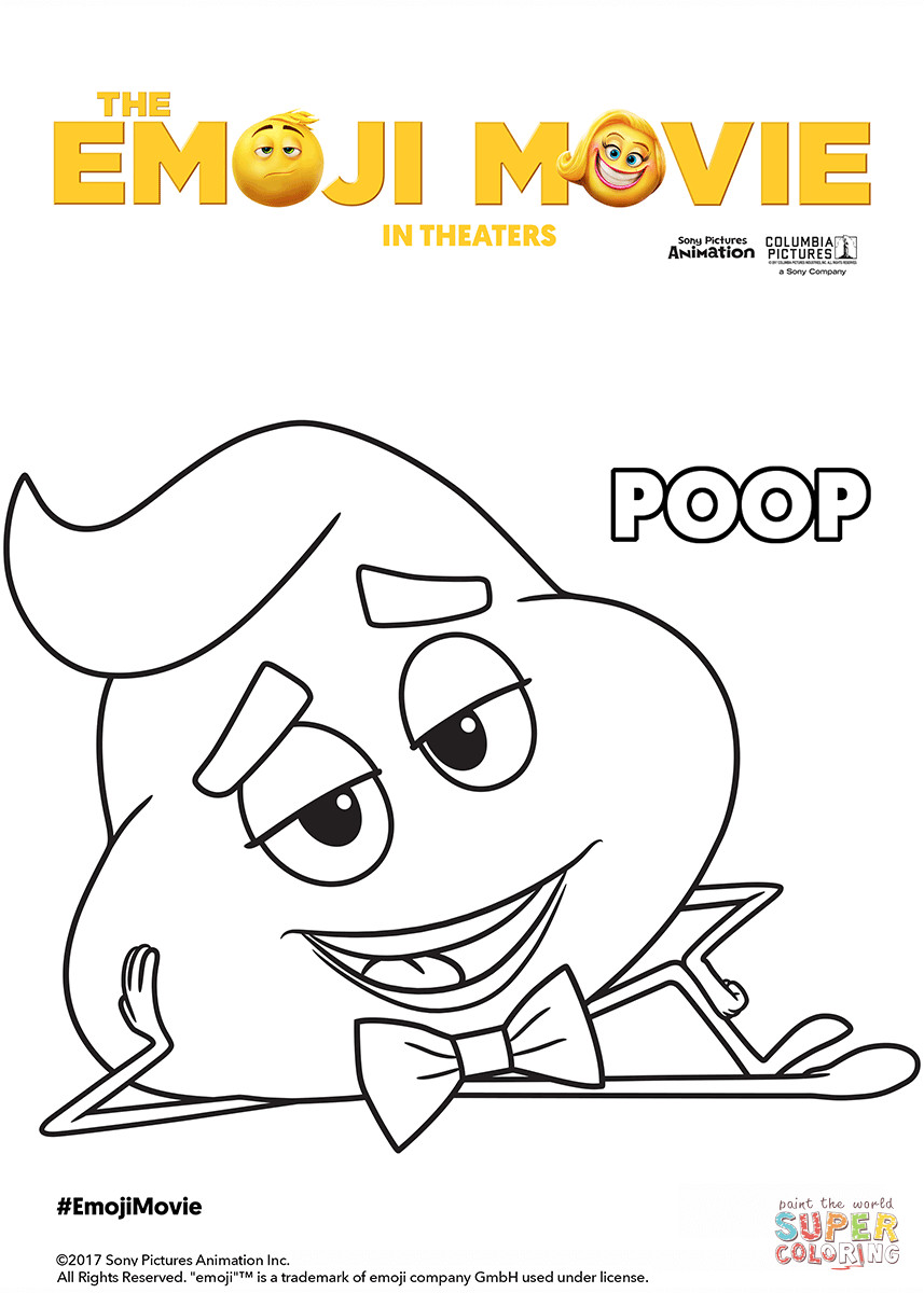 Poop Emoji Coloring Pages
 Poop coloring page