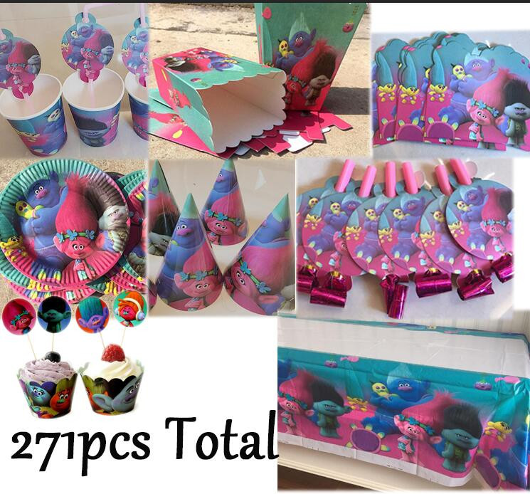 Poppy Troll Party Ideas
 Trolls Party Forest Supplies 271pcs Kids Birthday Party