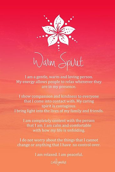 Positive Affirmations Quotes
 Affirmation Warm Spirit
